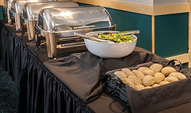 Catering buffet during a meeting at Park Point Marina Inn