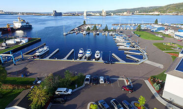 Aerial view of the Duluth harbor