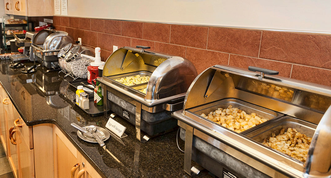 Park Point Marina Inn serves a Hot Breakfast Buffet